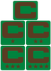 Dual Color Light Green Captain Patch Jersey C Style Football Helmet Decal - Perfect for Adult & Youth Full Size Football Helmets - PICK COLOR