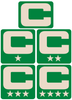 Dual Color Light Green Captain Patch Jersey C Style Football Helmet Decal - Perfect for Adult & Youth Full Size Football Helmets - PICK COLOR