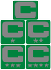 Dual Color Light Green Captain Patch Jersey C Style Football Helmet Decal - Perfect for Adult & Youth Full Size Football Helmets - PICK COLOR