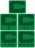 Dual Color Light Green Captain Patch Jersey C Style Football Helmet Decal - Perfect for Adult & Youth Full Size Football Helmets - PICK COLOR