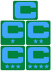 Dual Color Light Green Captain Patch Jersey C Style Football Helmet Decal - Perfect for Adult & Youth Full Size Football Helmets - PICK COLOR