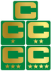 Dual Color Light Green Captain Patch Jersey C Style Football Helmet Decal - Perfect for Adult & Youth Full Size Football Helmets - PICK COLOR