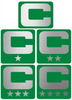 Dual Color Light Green Captain Patch Jersey C Style Football Helmet Decal - Perfect for Adult & Youth Full Size Football Helmets - PICK COLOR