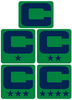 Dual Color Light Green Captain Patch Jersey C Style Football Helmet Decal - Perfect for Adult & Youth Full Size Football Helmets - PICK COLOR