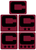 Dual Color Maroon Captain Patch Jersey C Style Football Helmet Decal - Perfect for Adult & Youth Full Size Football Helmets - PICK COLOR