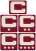 Dual Color Maroon Captain Patch Jersey C Style Football Helmet Decal - Perfect for Adult & Youth Full Size Football Helmets - PICK COLOR