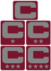 Dual Color Maroon Captain Patch Jersey C Style Football Helmet Decal - Perfect for Adult & Youth Full Size Football Helmets - PICK COLOR