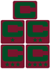 Dual Color Maroon Captain Patch Jersey C Style Football Helmet Decal - Perfect for Adult & Youth Full Size Football Helmets - PICK COLOR