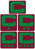 Dual Color Maroon Captain Patch Jersey C Style Football Helmet Decal - Perfect for Adult & Youth Full Size Football Helmets - PICK COLOR