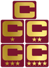 Dual Color Maroon Captain Patch Jersey C Style Football Helmet Decal - Perfect for Adult & Youth Full Size Football Helmets - PICK COLOR