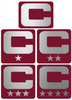 Dual Color Maroon Captain Patch Jersey C Style Football Helmet Decal - Perfect for Adult & Youth Full Size Football Helmets - PICK COLOR