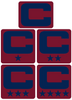Dual Color Maroon Captain Patch Jersey C Style Football Helmet Decal - Perfect for Adult & Youth Full Size Football Helmets - PICK COLOR