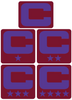 Dual Color Maroon Captain Patch Jersey C Style Football Helmet Decal - Perfect for Adult & Youth Full Size Football Helmets - PICK COLOR