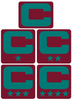 Dual Color Maroon Captain Patch Jersey C Style Football Helmet Decal - Perfect for Adult & Youth Full Size Football Helmets - PICK COLOR