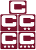 Dual Color Maroon Captain Patch Jersey C Style Football Helmet Decal - Perfect for Adult & Youth Full Size Football Helmets - PICK COLOR