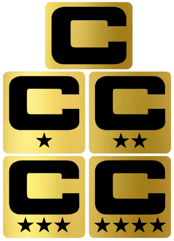 Dual Color Metallic Gold Captain Patch Jersey C Football Helmet Decal ...