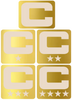 Dual Color Metallic Gold Captain Patch Jersey C Style Football Helmet Decal - Perfect for Adult & Youth Full Size Football Helmets - PICK COLOR