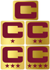 Dual Color Metallic Gold Captain Patch Jersey C Style Football Helmet Decal - Perfect for Adult & Youth Full Size Football Helmets - PICK COLOR
