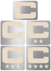 Dual Color Metallic Silver Captain Patch Jersey C Style Football Helmet Decal - Perfect for Adult & Youth Full Size Football Helmets - PICK COLOR