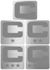 Dual Color Metallic Silver Captain Patch Jersey C Style Football Helmet Decal - Perfect for Adult & Youth Full Size Football Helmets - PICK COLOR