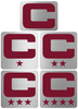 Dual Color Metallic Silver Captain Patch Jersey C Style Football Helmet Decal - Perfect for Adult & Youth Full Size Football Helmets - PICK COLOR