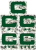 Dual Color Money Print Captain Patch Jersey C Style Football Helmet Decal - Perfect for Adult & Youth Full Size Football Helmets - PICK COLOR