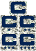 Dual Color Money Print Captain Patch Jersey C Style Football Helmet Decal - Perfect for Adult & Youth Full Size Football Helmets - PICK COLOR