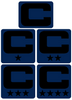 Dual Color Navy Blue Captain Patch Jersey C Style Football Helmet Decal - Perfect for Adult & Youth Full Size Football Helmets - PICK COLOR