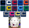 Dual Color Navy Blue Captain Patch Jersey C Style Football Helmet Decal - Perfect for Adult & Youth Full Size Football Helmets - PICK COLOR
