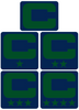 Dual Color Navy Blue Captain Patch Jersey C Style Football Helmet Decal - Perfect for Adult & Youth Full Size Football Helmets - PICK COLOR