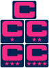 Dual Color Navy Blue Captain Patch Jersey C Style Football Helmet Decal - Perfect for Adult & Youth Full Size Football Helmets - PICK COLOR
