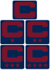 Dual Color Navy Blue Captain Patch Jersey C Style Football Helmet Decal - Perfect for Adult & Youth Full Size Football Helmets - PICK COLOR