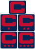 Dual Color Navy Blue Captain Patch Jersey C Style Football Helmet Decal - Perfect for Adult & Youth Full Size Football Helmets - PICK COLOR