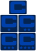 Dual Color Navy Blue Captain Patch Jersey C Style Football Helmet Decal - Perfect for Adult & Youth Full Size Football Helmets - PICK COLOR