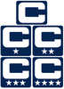 Dual Color Navy Blue Captain Patch Jersey C Style Football Helmet Decal - Perfect for Adult & Youth Full Size Football Helmets - PICK COLOR
