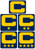 Dual Color Navy Blue Captain Patch Jersey C Style Football Helmet Decal - Perfect for Adult & Youth Full Size Football Helmets - PICK COLOR