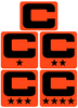 Dual Color Orange Captain Patch Jersey C Style Football Helmet Decal - Perfect for Adult & Youth Full Size Football Helmets - PICK COLOR