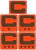 Dual Color Orange Captain Patch Jersey C Style Football Helmet Decal - Perfect for Adult & Youth Full Size Football Helmets - PICK COLOR