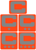 Dual Color Orange Captain Patch Jersey C Style Football Helmet Decal - Perfect for Adult & Youth Full Size Football Helmets - PICK COLOR