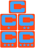 Dual Color Orange Captain Patch Jersey C Style Football Helmet Decal - Perfect for Adult & Youth Full Size Football Helmets - PICK COLOR