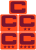 Dual Color Orange Captain Patch Jersey C Style Football Helmet Decal - Perfect for Adult & Youth Full Size Football Helmets - PICK COLOR