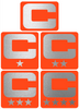 Dual Color Orange Captain Patch Jersey C Style Football Helmet Decal - Perfect for Adult & Youth Full Size Football Helmets - PICK COLOR