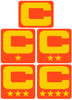 Dual Color Orange Captain Patch Jersey C Style Football Helmet Decal - Perfect for Adult & Youth Full Size Football Helmets - PICK COLOR
