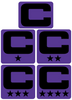 Dual Color Purple Captain Patch Jersey C Style Football Helmet Decal - Perfect for Adult & Youth Full Size Football Helmets - PICK COLOR