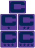 Dual Color Purple Captain Patch Jersey C Style Football Helmet Decal - Perfect for Adult & Youth Full Size Football Helmets - PICK COLOR