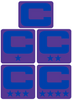 Dual Color Purple Captain Patch Jersey C Style Football Helmet Decal - Perfect for Adult & Youth Full Size Football Helmets - PICK COLOR
