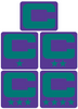 Dual Color Purple Captain Patch Jersey C Style Football Helmet Decal - Perfect for Adult & Youth Full Size Football Helmets - PICK COLOR