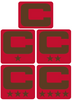 Dual Color Red Captain Patch Jersey C Style Football Helmet Decal - Perfect for Adult & Youth Full Size Football Helmets - PICK COLOR