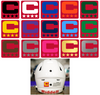 Dual Color Red Captain Patch Jersey C Style Football Helmet Decal - Perfect for Adult & Youth Full Size Football Helmets - PICK COLOR