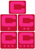 Dual Color Red Captain Patch Jersey C Style Football Helmet Decal - Perfect for Adult & Youth Full Size Football Helmets - PICK COLOR